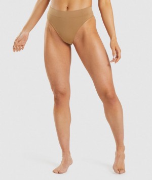Gymshark Seamless High Rise Thong Unterwäsche Herren Hellbraun | SMD-574018