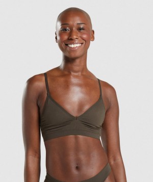 Gymshark Seamless Low Neck Bralette Unterwäsche Herren Braun | PLY-597640