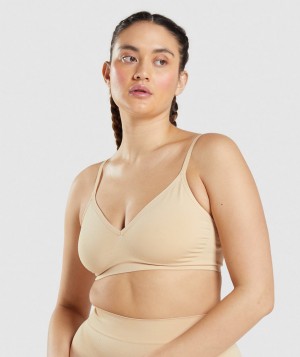Gymshark Seamless Low Neck Bralette Unterwäsche Herren Hellbraun | XKJ-381425
