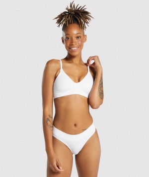 Gymshark Seamless Low Neck Bralette Unterwäsche Damen Weiß | JML-704823