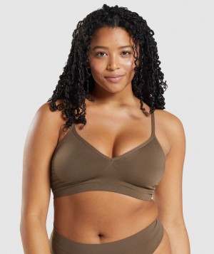 Gymshark Seamless Low Neck Bralette Unterwäsche Herren Braun | IGS-632487
