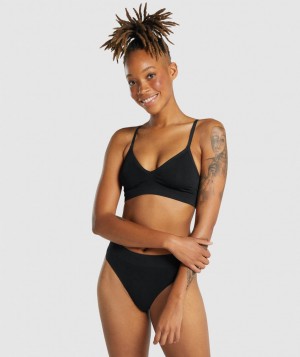 Gymshark Seamless Low Neck Bralette Unterwäsche Damen Schwarz | PLI-283790