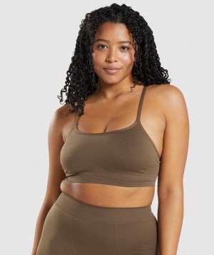 Gymshark Seamless Scoop Neck Bralette Unterwäsche Herren Braun | CRG-054168