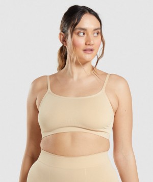 Gymshark Seamless Scoop Neck Bralette Unterwäsche Herren Hellbraun | JLT-079325