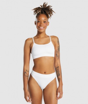 Gymshark Seamless Scoop Neck Bralette Unterwäsche Damen Weiß | LDT-705819