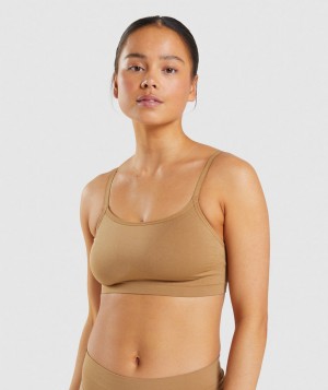 Gymshark Seamless Scoop Neck Bralette Unterwäsche Herren Hellbraun | UBT-689473