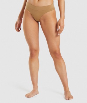 Gymshark Seamless Thong Unterwäsche Herren Hellbraun | EKA-913785