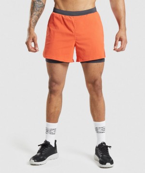 Gymshark Speed Evolve 5" 2 In 1 Kurze Hose Herren Orange | TUS-356872