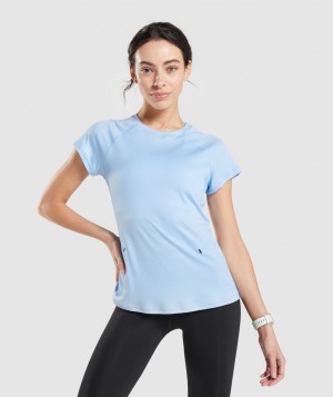 Gymshark Speed T-Shirt Damen Blau | XGU-745628
