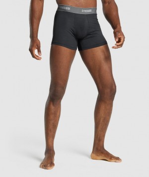 Gymshark Sports Tech Boxers 2pk Unterwäsche Herren Schwarz | KMX-064598