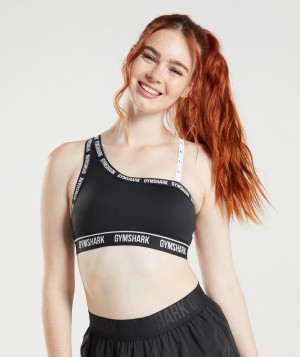 Gymshark Strike Sport BH Damen Schwarz Weiß | ZNQ-076254