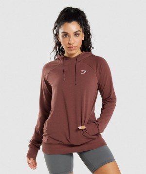 Gymshark Training Hoodie Damen Rosa Braun | HWB-024681