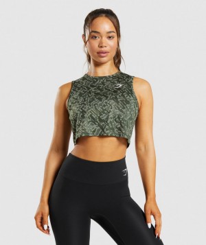 Gymshark Training Kurz Geschnittene Oberteile Damen Grün | SFV-015867
