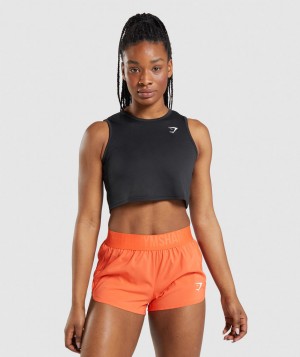Gymshark Training Kurz Geschnittene Oberteile Damen Schwarz | UDB-716952