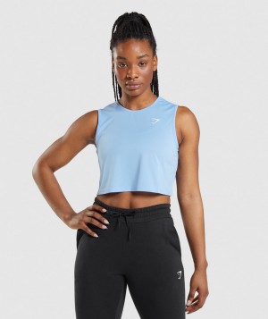 Gymshark Training Kurz Geschnittene Oberteile Damen Blau | KLF-491872