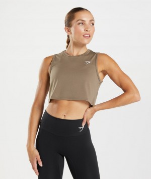 Gymshark Training Kurz Geschnittene Oberteile Damen Braun | APC-369708