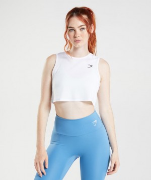 Gymshark Training Kurz Geschnittene Oberteile Damen Weiß | VUP-760395