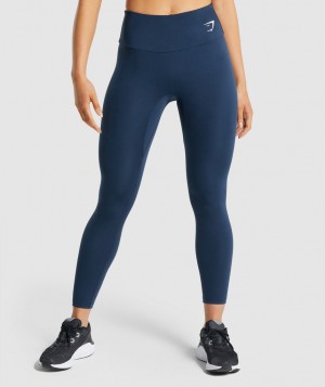 Gymshark Training Leggings Damen Navy | SGD-249356