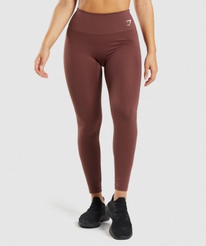 Gymshark Training Leggings Damen Rosa Braun | TMS-871253