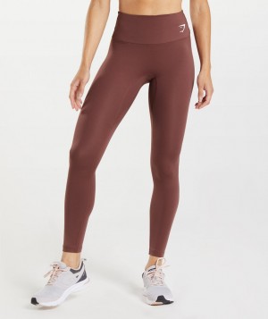 Gymshark Training Leggings Damen Rosa Braun | DAR-381095