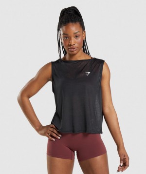 Gymshark Training Oversized Muskelshirt Damen Schwarz | HFR-095134