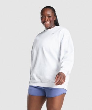 Gymshark Training Oversized Sweatshirt Pullover Damen Weiß | XEF-839027