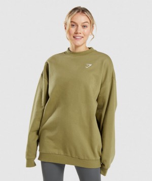 Gymshark Training Oversized Sweatshirt Pullover Damen Grün | QRT-627930