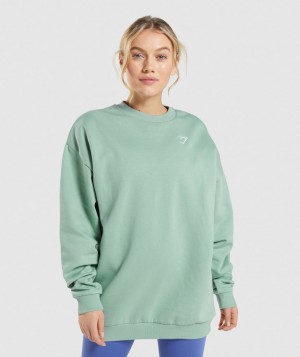 Gymshark Training Oversized Sweatshirt Pullover Damen Blau | MOC-853679