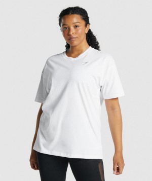 Gymshark Training Oversized T-Shirt Damen Weiß | ZOW-982453