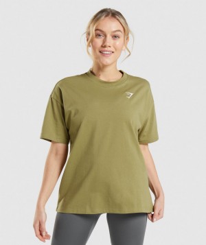 Gymshark Training Oversized T-Shirt Damen Grün | GKR-192835