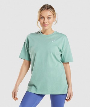 Gymshark Training Oversized T-Shirt Damen Blau | APZ-348125