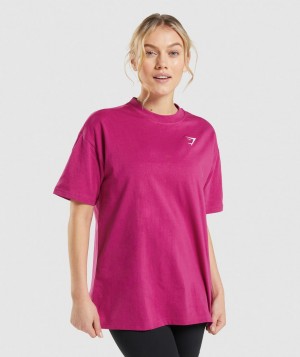 Gymshark Training Oversized T-Shirt Damen Rosa | UEO-347120