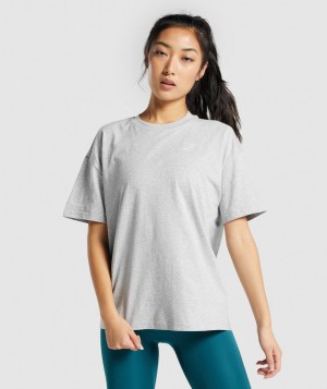 Gymshark Training Oversized T-Shirt Damen Hellgrau | FWG-019527