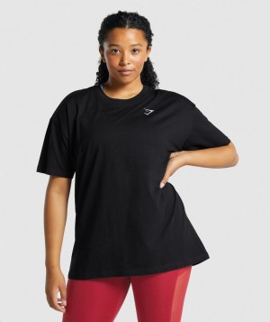 Gymshark Training Oversized T-Shirt Damen Schwarz | KCJ-435270