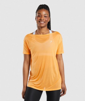 Gymshark Training Oversized Top T-Shirt Damen Aprikose Orange | TVD-560412