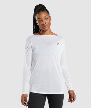 Gymshark Training Oversized Top T-Shirt Damen Weiß | YGH-536102