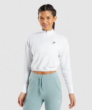 Gymshark Training Pippa Pullover Damen Weiß | FJV-392506