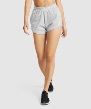 Gymshark Training Sweat Kurze Hose Damen Hellgrau | HAX-730682