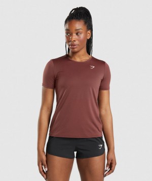 Gymshark Training T-Shirt Damen Rosa Braun | EJP-032496