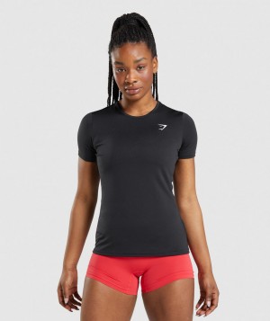 Gymshark Training T-Shirt Damen Schwarz | LUN-290716