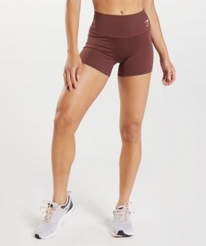 Gymshark Training Tight Kurze Hose Damen Rosa Braun | QSA-184572
