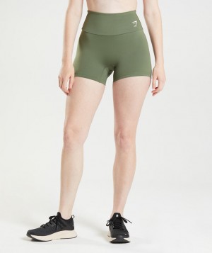 Gymshark Training Tight Kurze Hose Damen Olivgrün | DZJ-834067