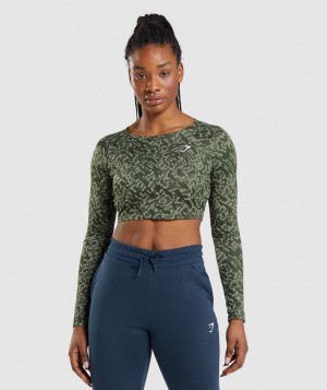 Gymshark Training Top Kurz Geschnittene Oberteile Damen Grün | LBN-769258