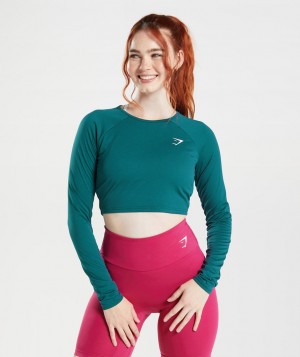 Gymshark Training Top Kurz Geschnittene Oberteile Damen Türkis | QZV-604981
