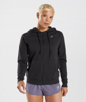 Gymshark Training Zip Hoodie Damen Schwarz | KIO-917602