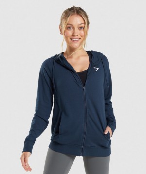 Gymshark Training Zip Pullover Damen Navy | EJS-329085