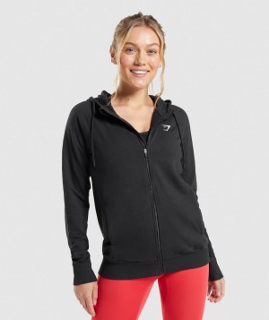 Gymshark Training Zip Pullover Damen Schwarz | VNR-604138