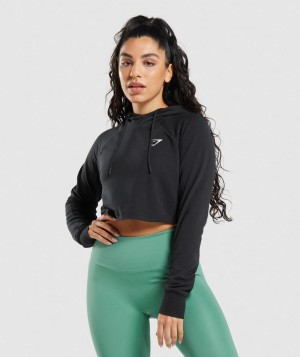 Gymshark Trainingped Hoodie Damen Schwarz | UOW-431592