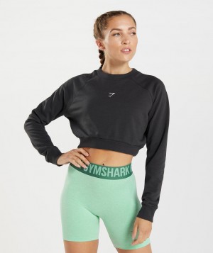 Gymshark Trainingped Sweater Pullover Damen Schwarz | LEB-190843