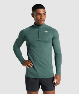 Gymshark Vital Light 1/4 Zip Pullover Herren Dunkelgrün | QKT-754893